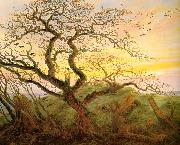 Caspar David Friedrich Tree with crows oil painting